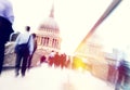 Commuter Business People Commuter Crowd Walking Cathedral Concept Royalty Free Stock Photo