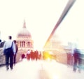 Commuter Business People Commuter Crowd Walking Cathedral Concept Royalty Free Stock Photo