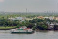 Commuter ferry anchored on the Saigon River, Ho Chi Minh City (Saigon), Vietnam Royalty Free Stock Photo