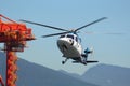 Commuter Helicopter Arriving, Vancouver Harbor Royalty Free Stock Photo