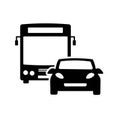 Commuter icon. Traffic. Busy road. Vector icon isolated on white background.