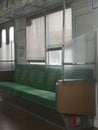 The commuter line electric train corridor is still empty of passengers