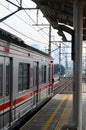 Commuter Line or electric train in Jakarta, Indonesia