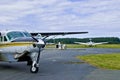 Commuter planes in airfield Royalty Free Stock Photo