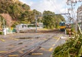 Commuter rail on Kapiti Coast, town of Paekakariki near wellington.