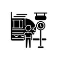 Commuter train black glyph icon