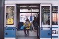 Commuters arrive at the famous stop MÃÂ¼nchner Freiheit. Face masks are required