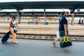 Commuters in Bucharest North Railway Station