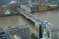 Commuters crossing London Bridge, London Royalty Free Stock Photo