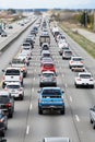 Heavy commuter traffic on American Interstate