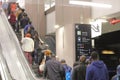 Commuters escalator Paris France Royalty Free Stock Photo