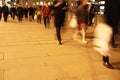 Commuters on London Bridge at night Royalty Free Stock Photo