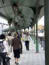 Commuters at the railway station platform