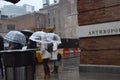 Commuters in rain, New York Royalty Free Stock Photo