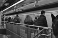 Commuters Waiting For Subway Train New York City MTA Station Royalty Free Stock Photo