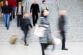 Commuters Walking Up Stairs, Motion Blur Royalty Free Stock Photo