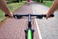 Commuting on bicycle path Royalty Free Stock Photo