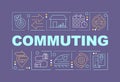Commuting word concepts purple banner Royalty Free Stock Photo
