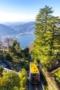 Como-Brunate funicular in Como, Lombardy, Italy