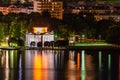 Como and its lakefront by night Royalty Free Stock Photo