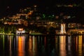 Como and its lakefront by night Royalty Free Stock Photo