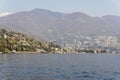 Lake Como and Cernobbio view from the town of Como Royalty Free Stock Photo