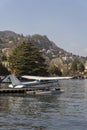 A Scenic flight plane on the Lake Como Royalty Free Stock Photo