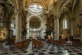 Como, ITALY - August 4, 2019: Local people and tourists in the Cathedral of the beautiful Italian Como city. Roman Catholic