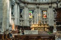 Como, ITALY - August 4, 2019: Local people and tourists in the Cathedral of the beautiful Italian Como city. Roman Catholic