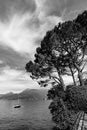 Como lake district black and white image Royalty Free Stock Photo