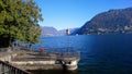 Como lake, Italy, mountains view, winter water