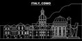 Como silhouette skyline. Italy - Como vector city, italian linear architecture, buildings. Como travel illustration