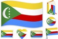 Comoros flag in seven shapes. Editable with separate layers.