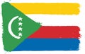 Comoros Flag Vector Hand Painted with Rounded Brush Royalty Free Stock Photo