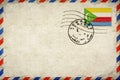 Comoros Fomboni Vintage Air Mail Envelope Royalty Free Stock Photo