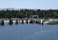 Comox Ferry dock at the shore in Little River, Vancouver Island