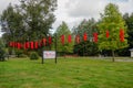 Comox Valley~Vancouver Island, BC, Canada, Sept 30 2017. The Red Dress Awareness Campaign & Installation at Simms Millennium Park