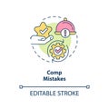 Comp mistakes concept icon