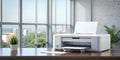 Compact AllinOne Printer Scanner Boost Office Productivity with a Powerful Portable Device Royalty Free Stock Photo