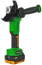 Compact angle grinder with battery for convenient operation. On a white background Royalty Free Stock Photo