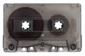 A compact audio cassette in a transparent enclosure is insulated against