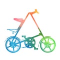 Compact bike watercolor silhouette Royalty Free Stock Photo