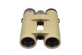 Compact binoculars in a tan finish, displayed against a clean white backdrop Royalty Free Stock Photo