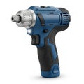 Compact blue cordless drill driver with metal gearhead and rubberized grip Royalty Free Stock Photo