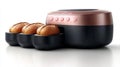 Compact bread maker baking loaves in a modern kitchen appliance Royalty Free Stock Photo