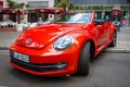 Compact car Volkswagen Beetle Cabriolet, 2016 Royalty Free Stock Photo