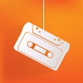 Compact Cassette icon, flat design, hipster style Royalty Free Stock Photo