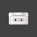 Compact Cassette icon, flat design, hipster style Royalty Free Stock Photo
