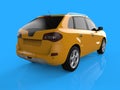 Compact city crossover red color on a white background. Right rear view. 3d rendering. Royalty Free Stock Photo