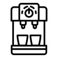 Compact coffee machine icon, outline style Royalty Free Stock Photo